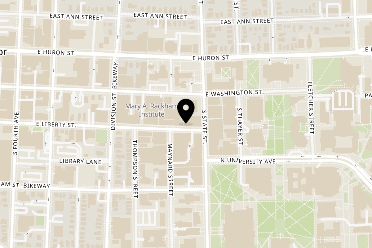 Map showing the location of Iggy's Eggies Ann Arbor on 611 E Liberty St in Ann Arbor